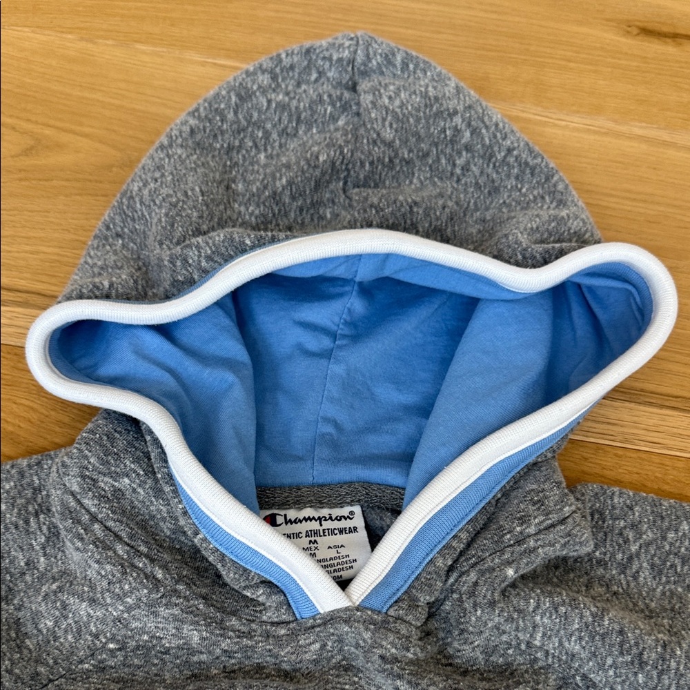 Champion Women's Heather Gray and Light Blue Hoodie - Picture 5 of 5